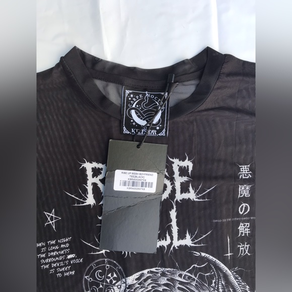 Kill Star Raise Hell Mesh Boyfriend Tee - Picture 5 of 5